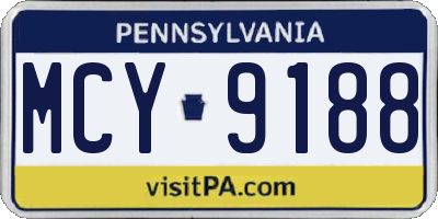 PA license plate MCY9188