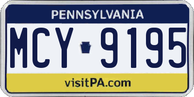 PA license plate MCY9195