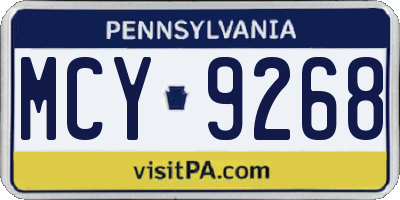 PA license plate MCY9268