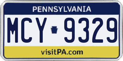 PA license plate MCY9329