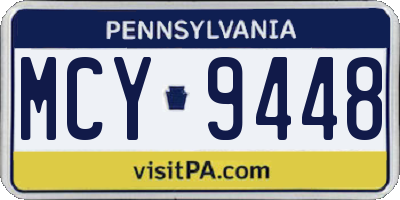 PA license plate MCY9448