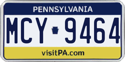 PA license plate MCY9464