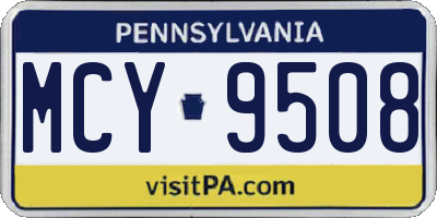 PA license plate MCY9508