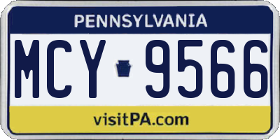 PA license plate MCY9566