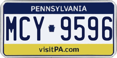 PA license plate MCY9596