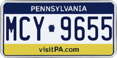 PA license plate MCY9655