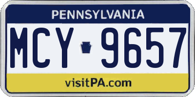 PA license plate MCY9657
