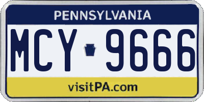 PA license plate MCY9666