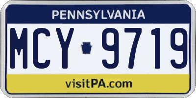 PA license plate MCY9719