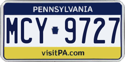 PA license plate MCY9727