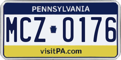 PA license plate MCZ0176