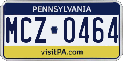 PA license plate MCZ0464