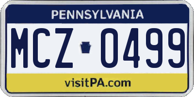 PA license plate MCZ0499