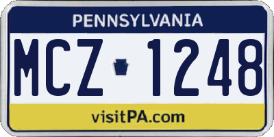 PA license plate MCZ1248
