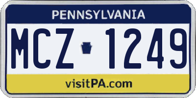 PA license plate MCZ1249