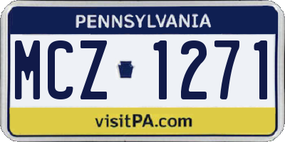 PA license plate MCZ1271