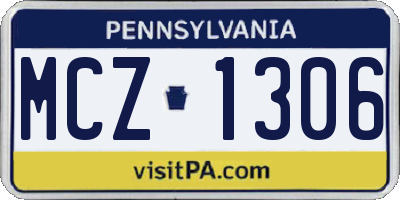 PA license plate MCZ1306