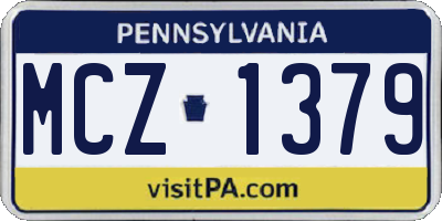 PA license plate MCZ1379