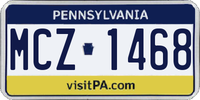 PA license plate MCZ1468