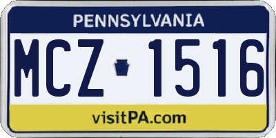 PA license plate MCZ1516