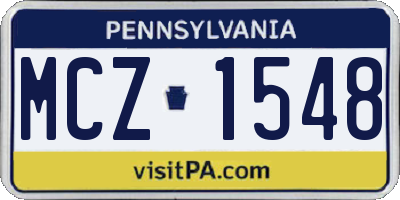 PA license plate MCZ1548