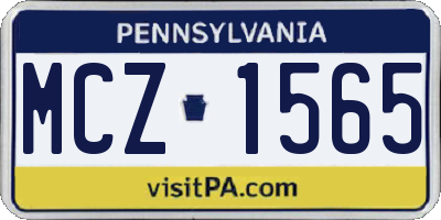 PA license plate MCZ1565