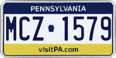 PA license plate MCZ1579