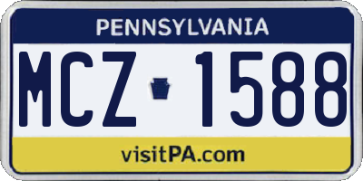 PA license plate MCZ1588