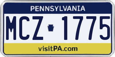 PA license plate MCZ1775