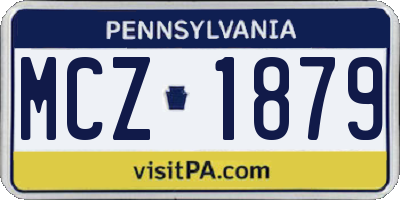 PA license plate MCZ1879