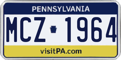 PA license plate MCZ1964