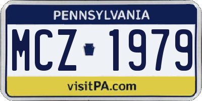 PA license plate MCZ1979