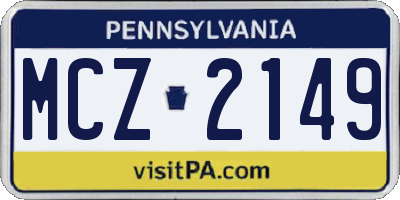 PA license plate MCZ2149