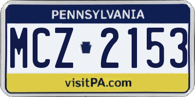 PA license plate MCZ2153