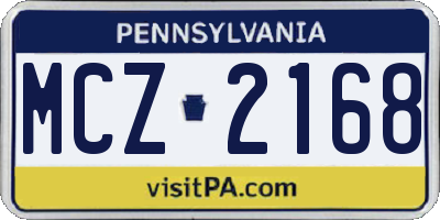 PA license plate MCZ2168