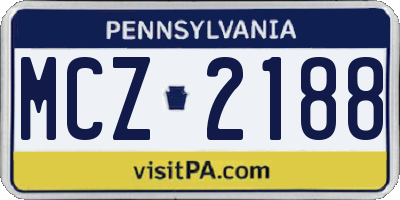 PA license plate MCZ2188