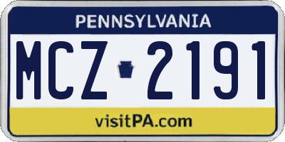 PA license plate MCZ2191