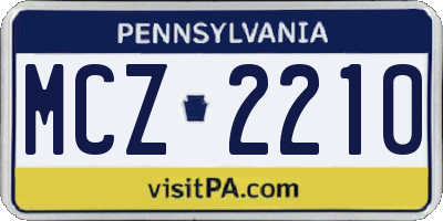 PA license plate MCZ2210