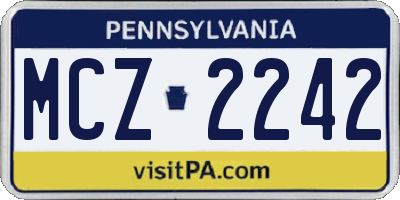 PA license plate MCZ2242