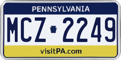 PA license plate MCZ2249