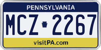 PA license plate MCZ2267