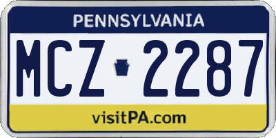 PA license plate MCZ2287
