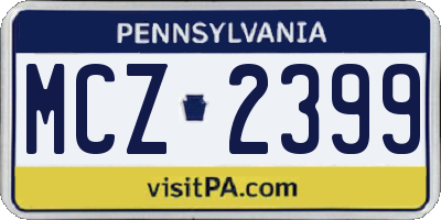 PA license plate MCZ2399