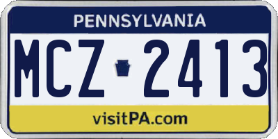 PA license plate MCZ2413