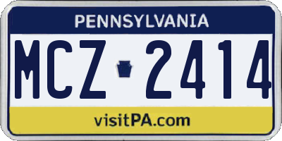 PA license plate MCZ2414