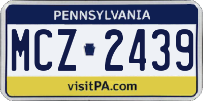 PA license plate MCZ2439