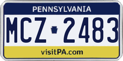 PA license plate MCZ2483