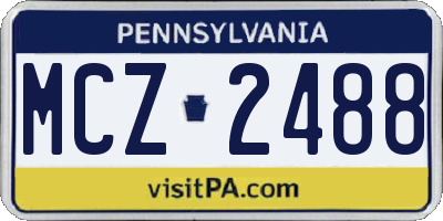 PA license plate MCZ2488