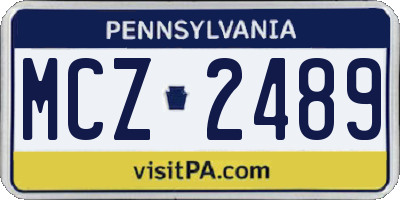 PA license plate MCZ2489