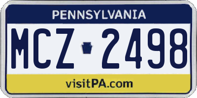 PA license plate MCZ2498